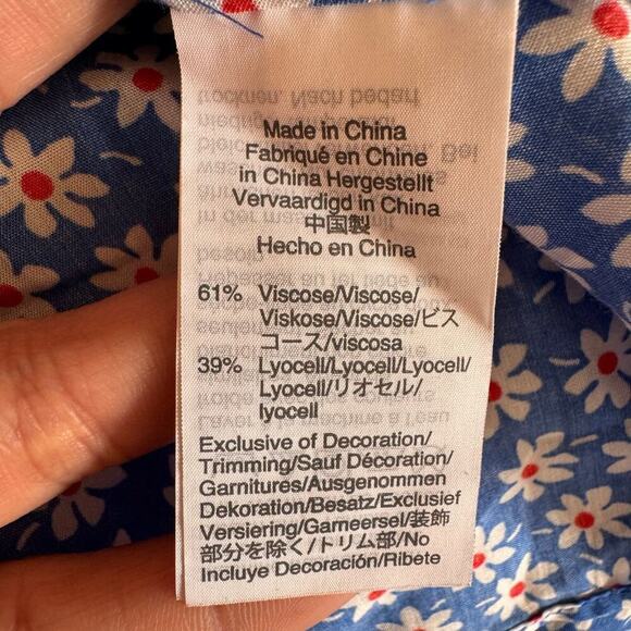 Madewell Ruffled Wrap Maxi Dress in Mini Daisy Floral Blue Size 8 Prairie Spring - Picture 11 of 11